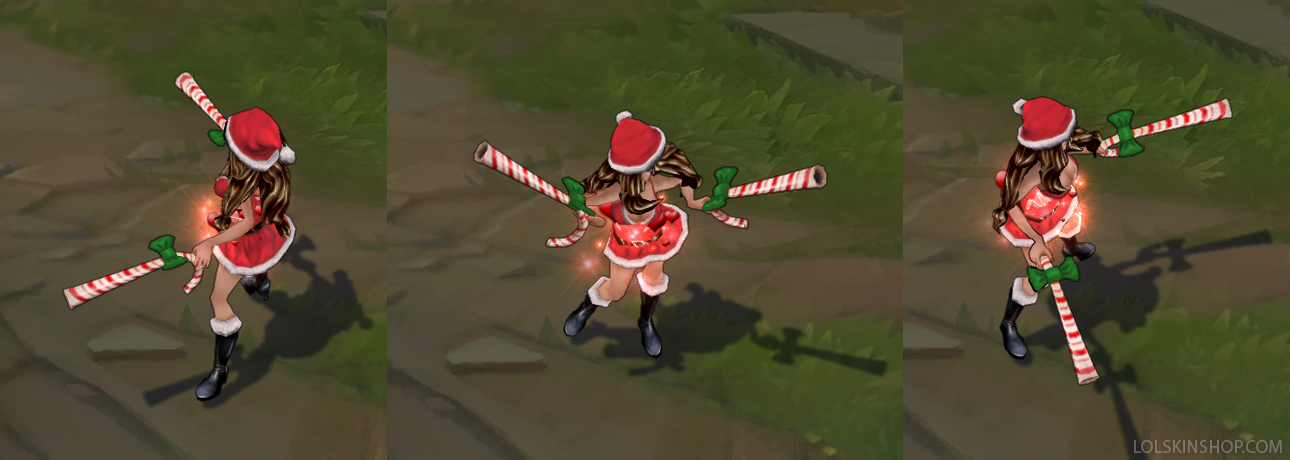 Candy Cane Miss Fortune, skin spotlight, Miss Fortune skins, Miss Fortune lol, lol Miss Fortune