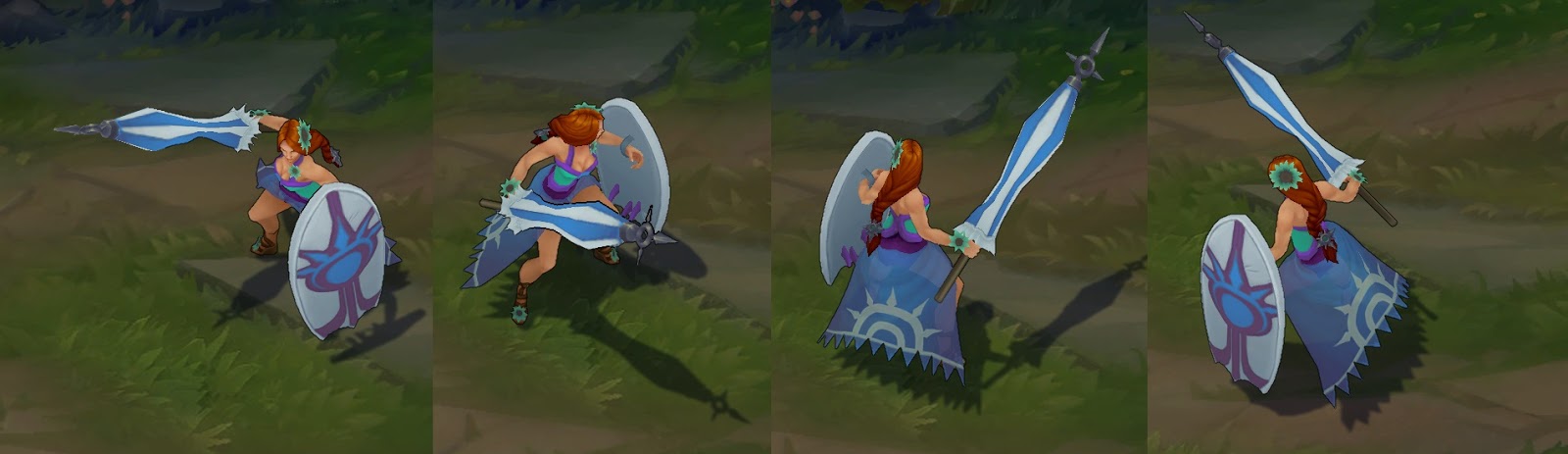 Pool Party Leona: Dawn chroma pack skin for league of legends ingame picture splash art