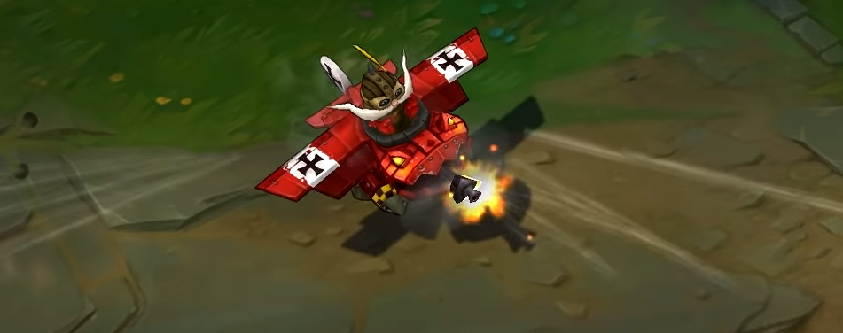 Red Baron Corki skin for league of legends ingame picture