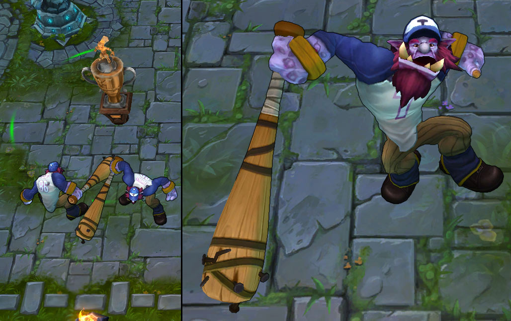 Lil' Slugger Trundle ingame picture, splash art, and youtube video.