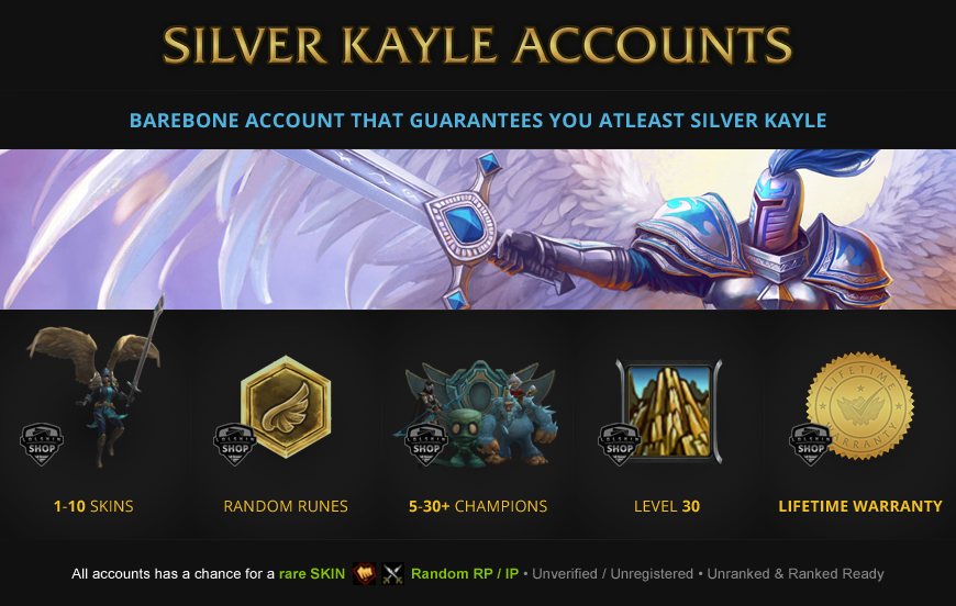 buy Silver Kayle Account for League of Legends