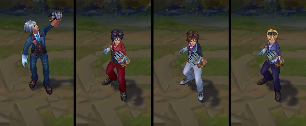 Debonair Ezreal chroma skin  pack for league of legends ingame picture