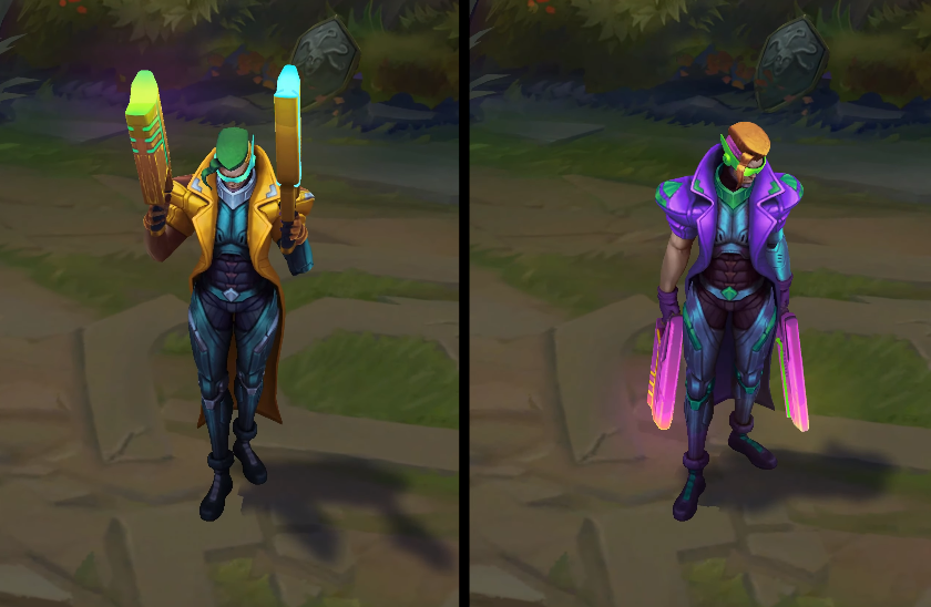 Demacian Vice Lucian chroma skin  pack for league of legends ingame picture