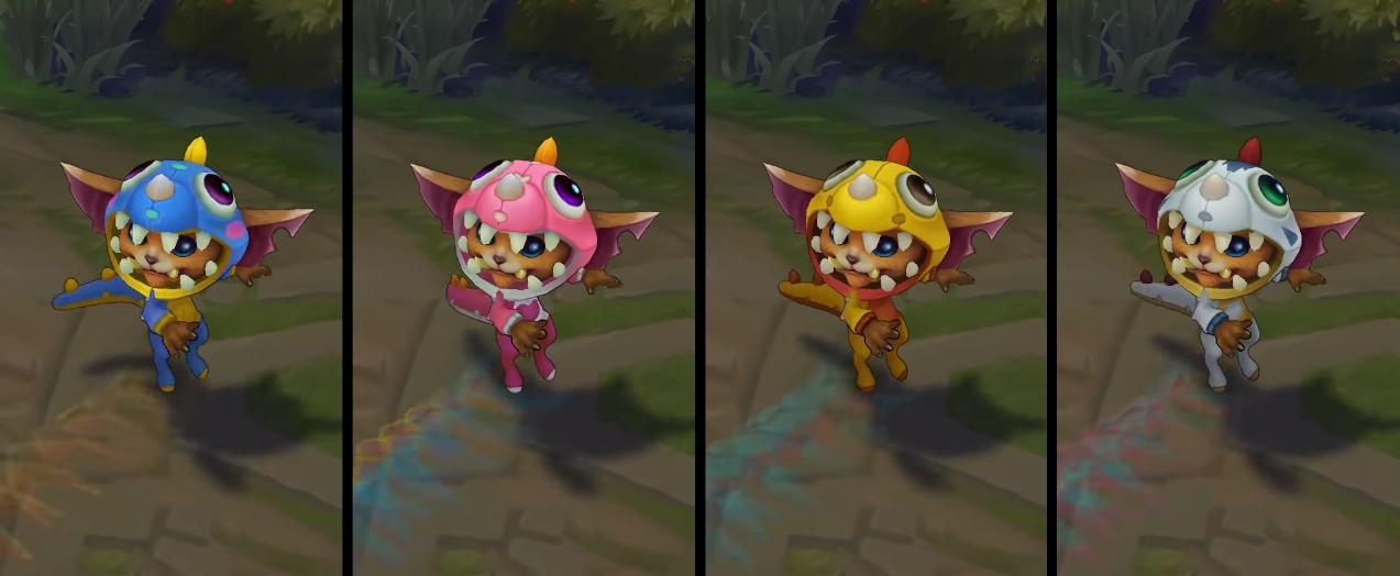 Dino Gnar chroma skin  pack for league of legends ingame picture
