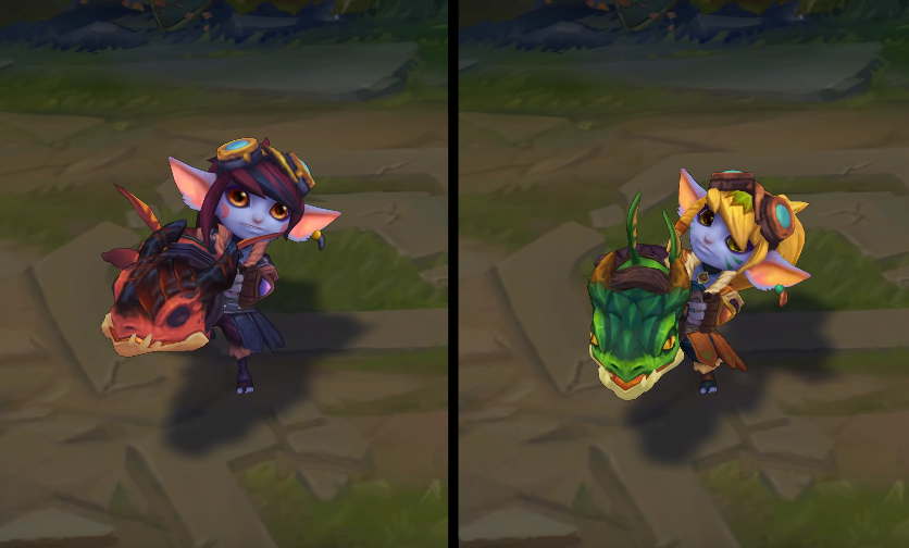 Dragon Trainer Tristana chroma skin  pack for league of legends ingame picture