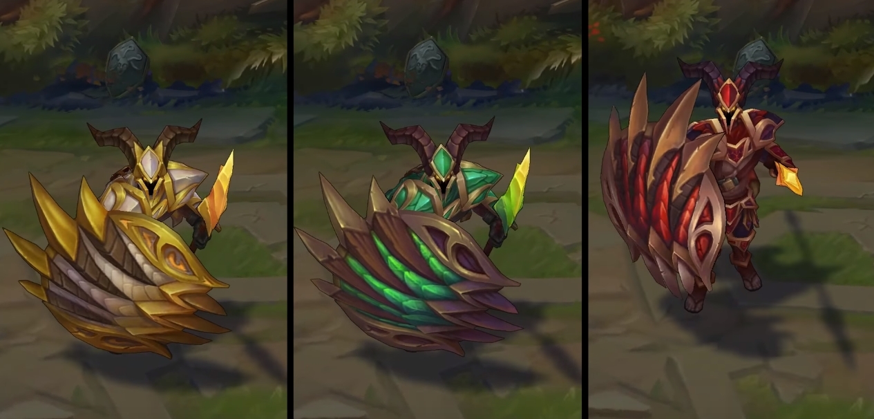 Dragonslayer Pantheon chroma skin  pack for league of legends ingame picture