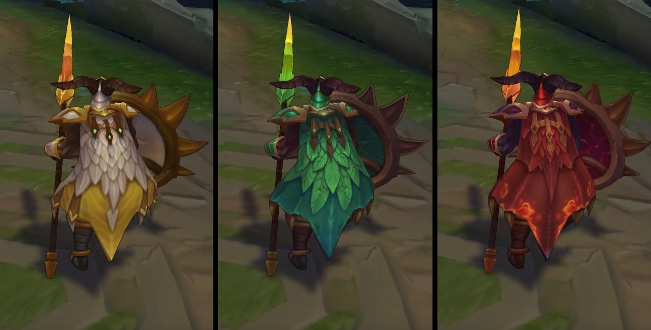 Dragonslayer Pantheon chroma skin  pack for league of legends ingame picture