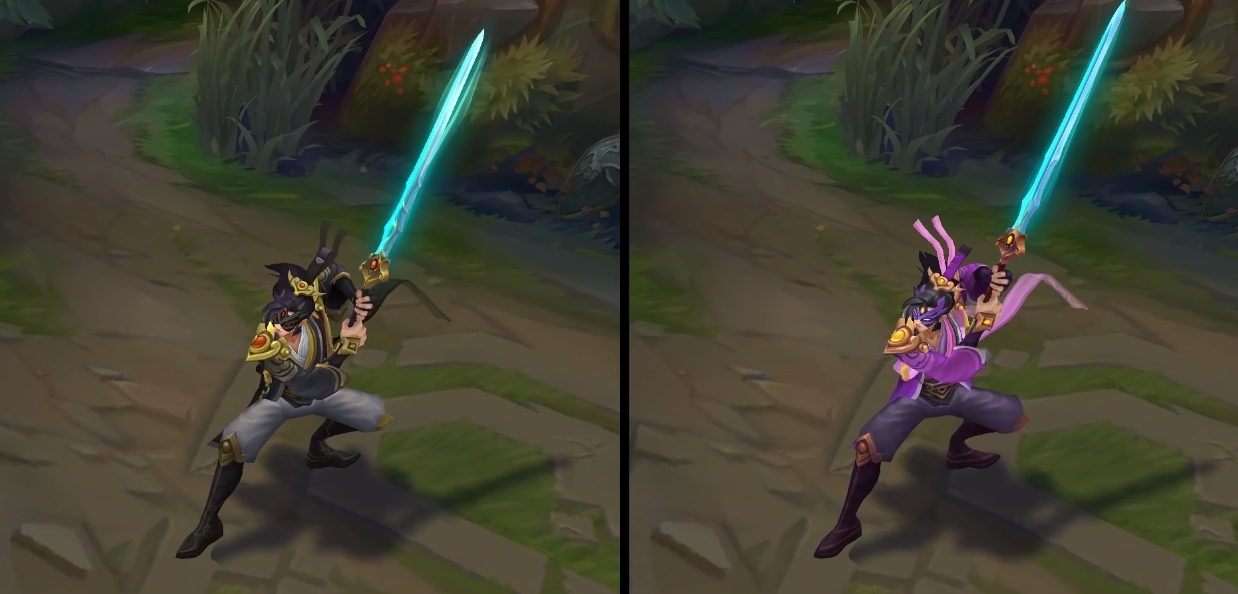 Eternal Sword Yi chroma skin  pack for league of legends ingame picture