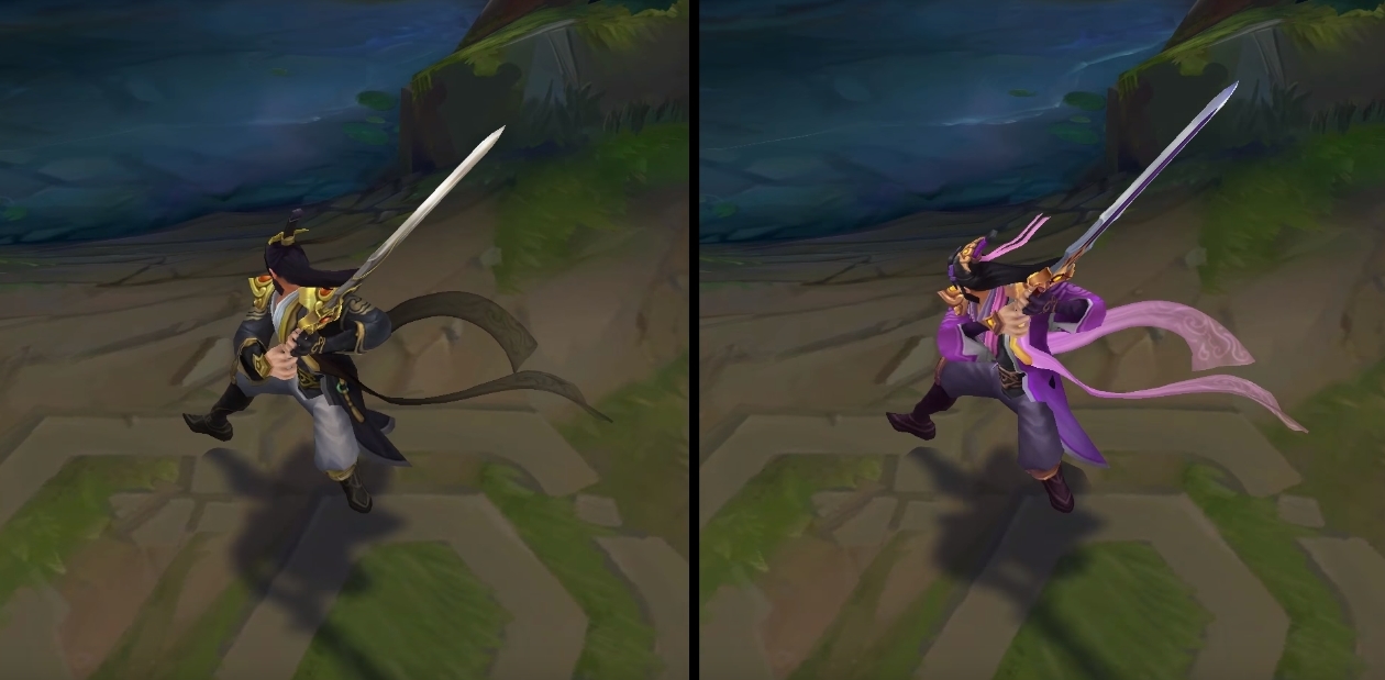 Eternal Sword Yi chroma skin  pack for league of legends ingame picture