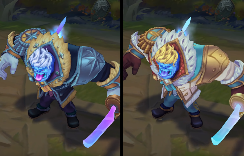 Frozen Prince Mundo chroma skin  pack for league of legends ingame picture