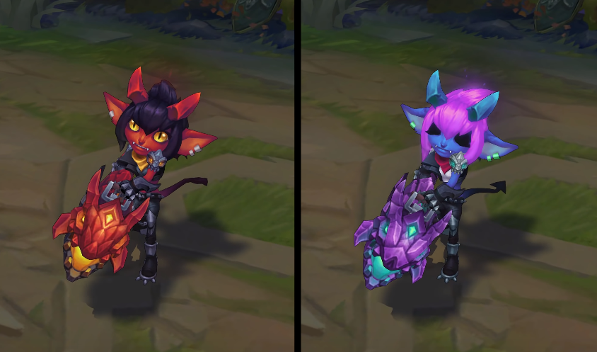 Little Demon Tristana chroma skin  pack for league of legends ingame picture