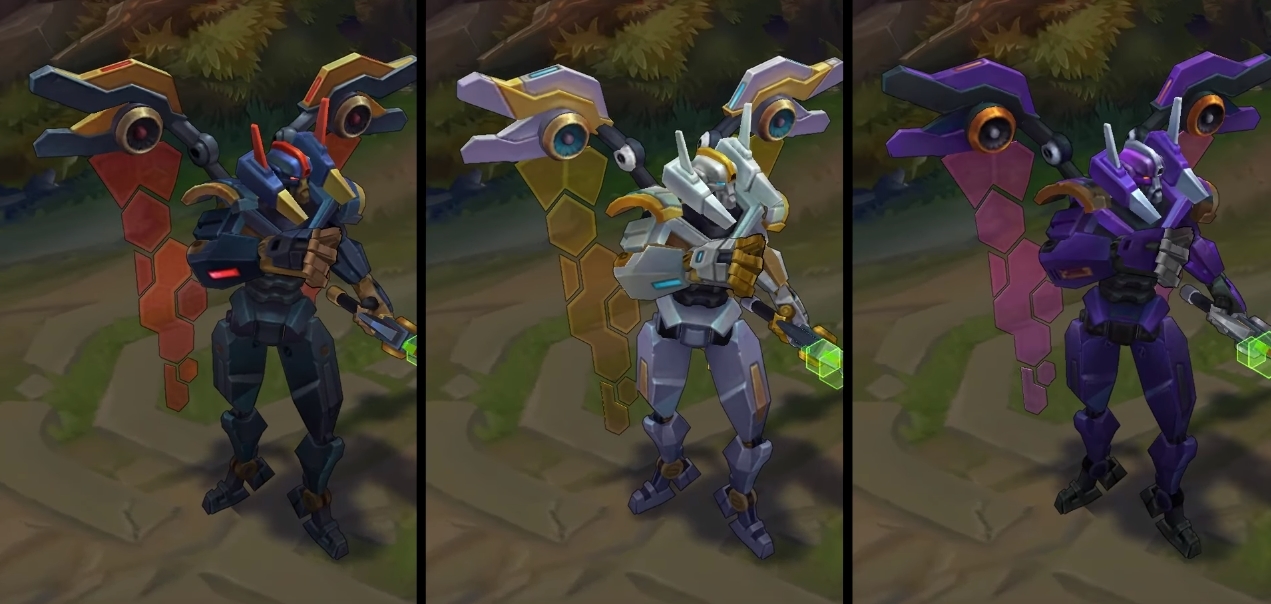 mecha aatrox chroma skin  pack for league of legends ingame picture