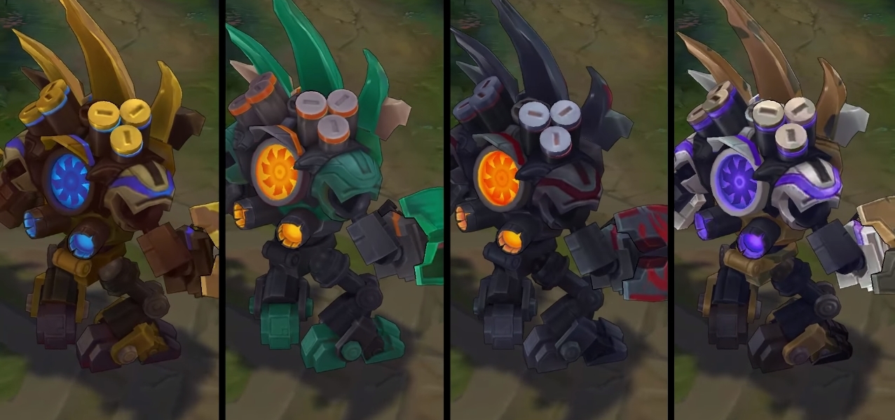 Mecha Malphite chroma skin  pack for league of legends ingame picture