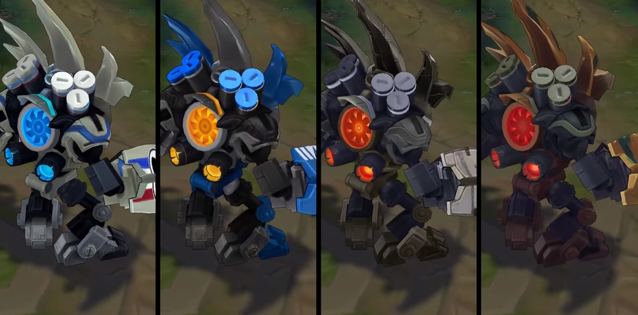 Mecha Malphite chroma skin  pack for league of legends ingame picture