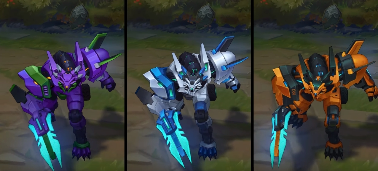 mecha rengar chroma skin  pack for league of legends ingame picture