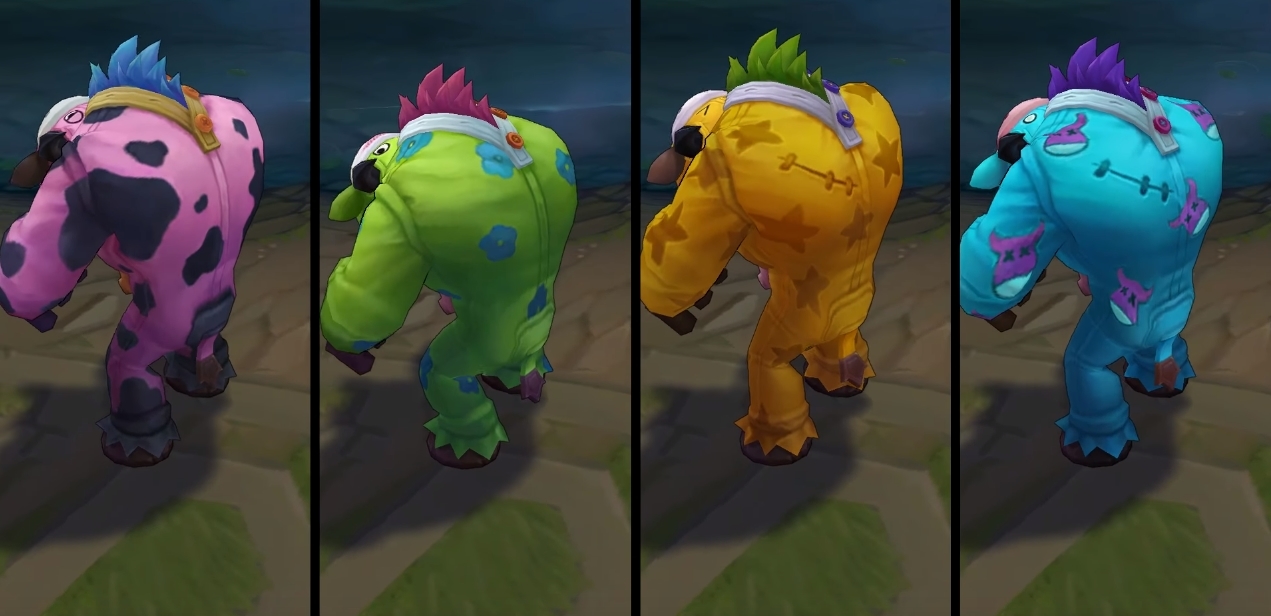 Moo cow alistar chroma skin  pack for league of legends ingame picture