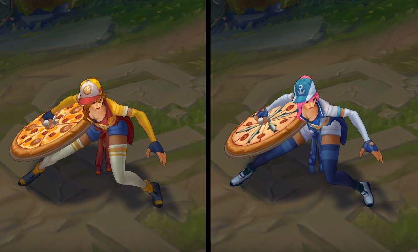 Pizza delivery sivir chroma skin  pack for league of legends ingame picture