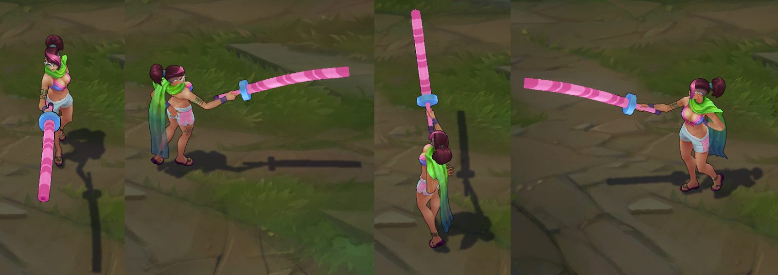 pool party fiora chroma skin  pack for league of legends ingame picture