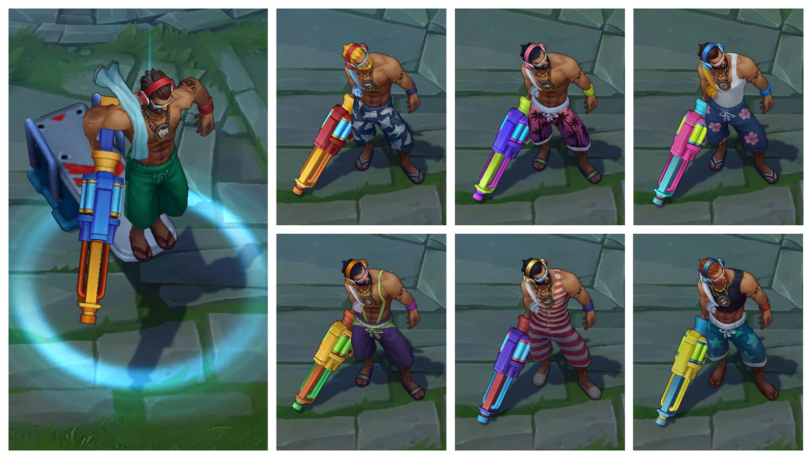 Pool Party Graves chroma skin pack for league of legends ingame picture