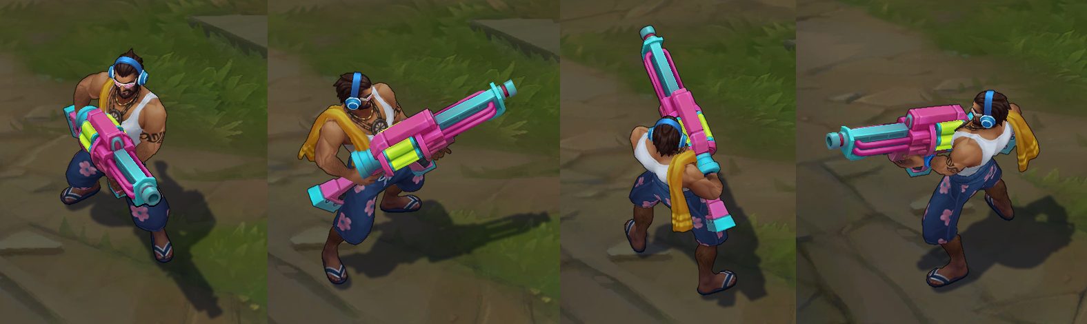 Pool Party Graves chroma skin  pack for league of legends ingame picture