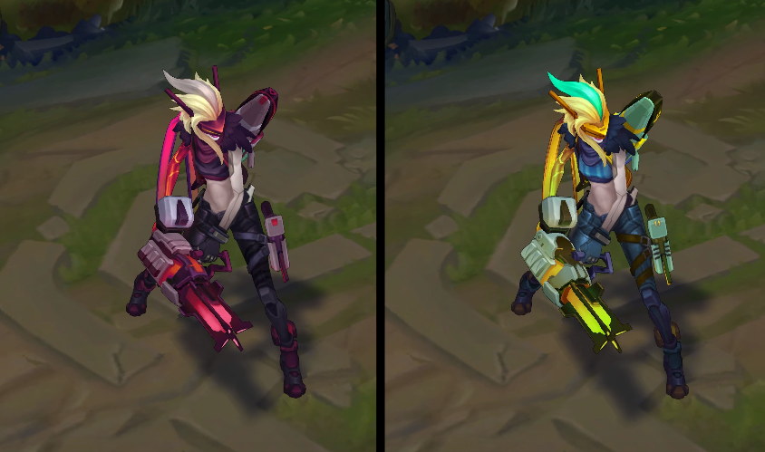 project jinx chroma skin  pack for league of legends ingame picture