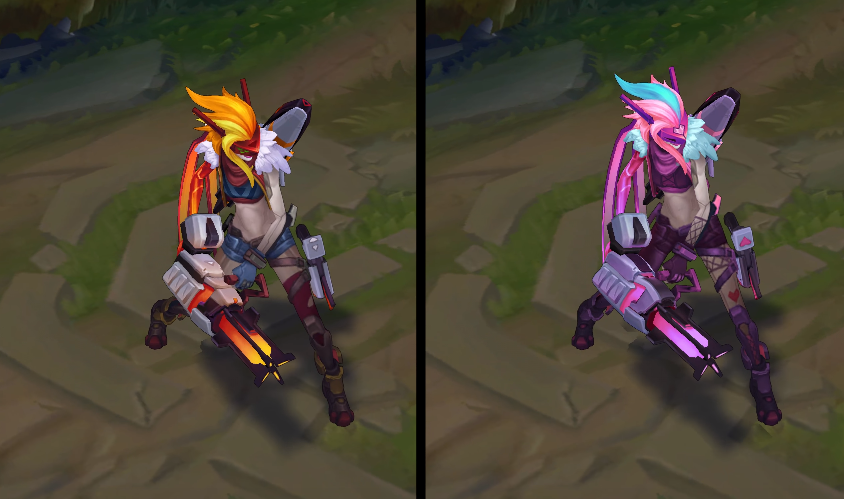 project jinx chroma skin pack for league of legends ingame picture