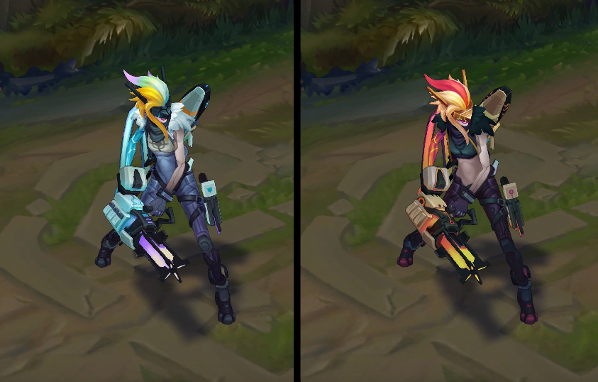 project jinx chroma skin pack for league of legends ingame picture