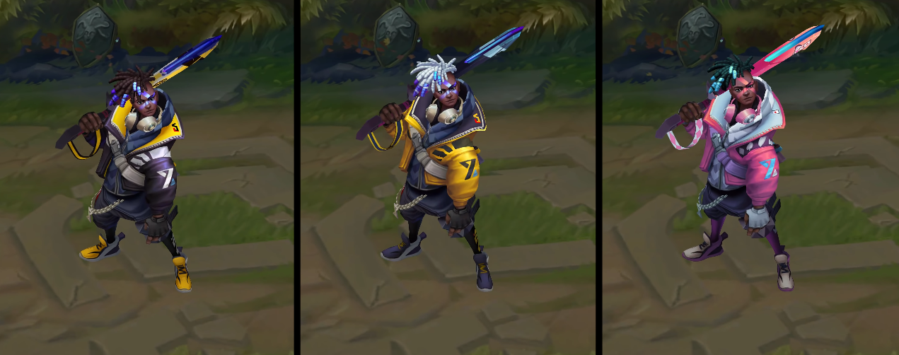 True Damage Ekko chroma skin  pack for league of legends ingame picture