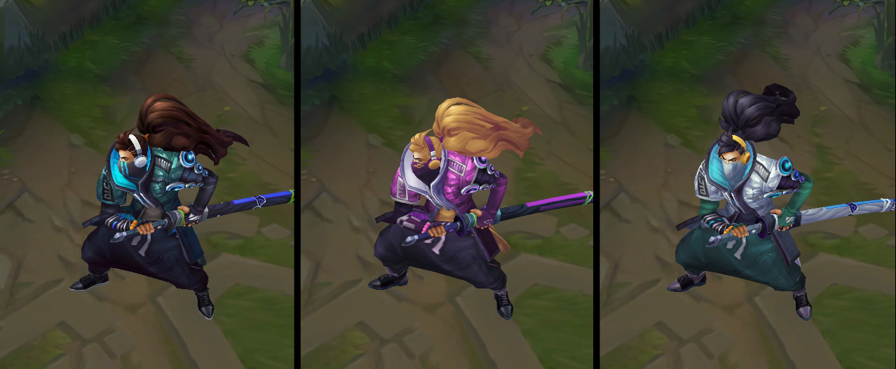 true damage yasuo chroma skin for league of legends ingame picture